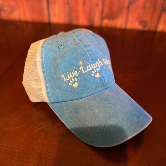 "Live Laugh Rescue" Blue &‎ White Mesh Trucker Cap By The Alabama Girl - Picture 2 of 5